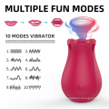 Sucking Rose Vibrator Tongue USB Magnetic Rechargeable Vibrator Clitoral Silicone Vibrating Sex Toy for Women Couples Masturbato